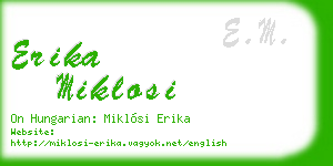 erika miklosi business card